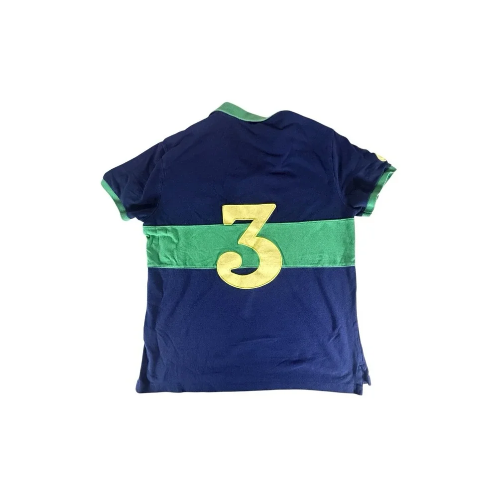 Polo Ralph Lauren Shirt Adult Large Blue Big Pony Rugby Custom Slim Fit Mens
